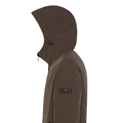 Parka Uomo lungo Metide in tela di poliestere, con patch logo